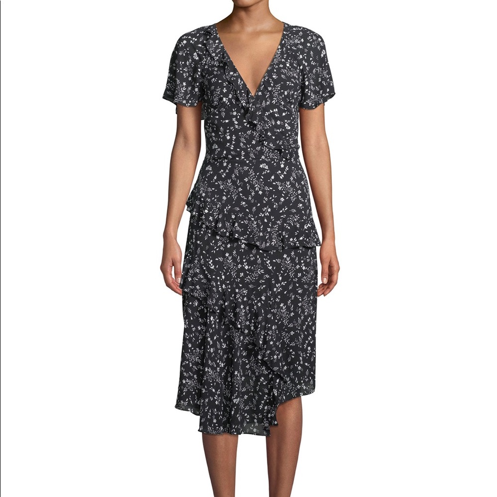 Joie Orita black and white floral dress